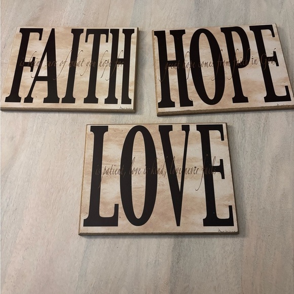 Wall Decor Set - Faith, Hope, Love - live the life you’ve always Imagined - Picture 1 of 6